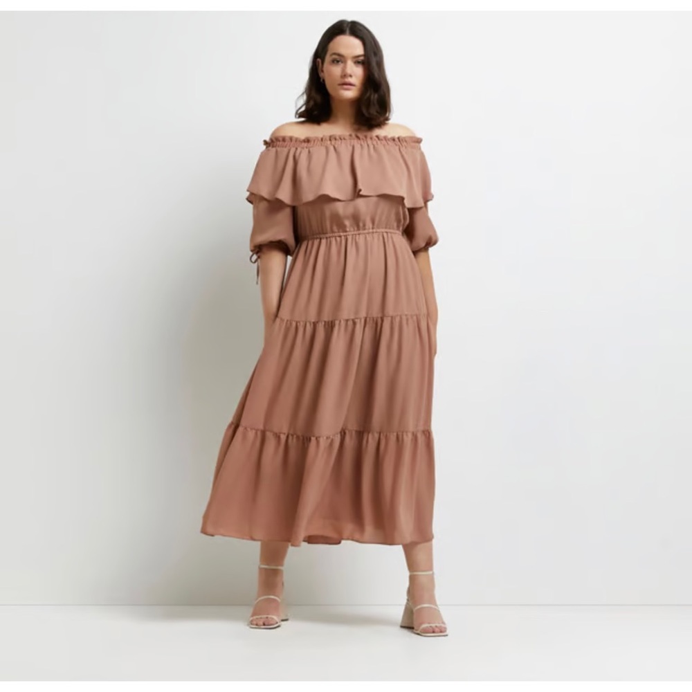 NWT River Island Plus Bardot Midi Dress - US Size 18